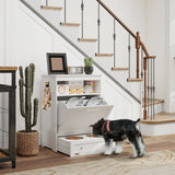 Pet feeder station cabinet for dog feeding