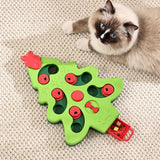 Interactive dog puzzle toy Christmas tree feeder