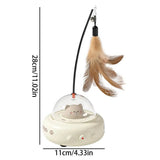 Rechargeable electric cat toy with feather teaser