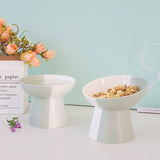 Ceramic pet food bowl set for cats
