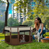 Portable dog playpen with storage bag