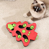 Interactive dog puzzle toy Christmas tree feeder