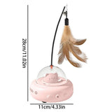 Rechargeable electric cat toy with feather teaser