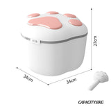 Pet food storage container with scoop and lid
