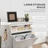 Pet feeder station cabinet for dog feeding