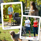 Pet stroller for small dogs gray 3-wheel design