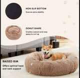 Calming donut pet bed washable plush design