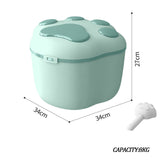 Pet food storage container with scoop and lid