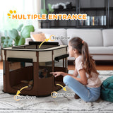 Portable dog playpen with storage bag
