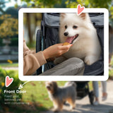 Pet stroller for small dogs gray 3-wheel design