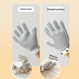 Double-sided cat grooming glove for cat coat care