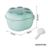 Pet food storage container with scoop and lid