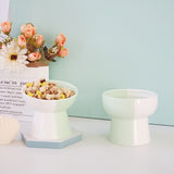 Ceramic pet food bowl set for cats