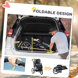 Pet stroller for small dogs gray 3-wheel design