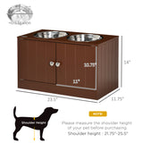 Raised dog feeding station with dog bowls