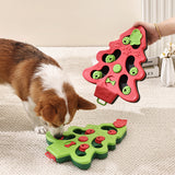 Interactive dog puzzle toy Christmas tree feeder