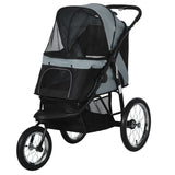 Pet stroller for small dogs gray 3-wheel design