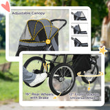 Pet stroller for small dogs gray 3-wheel design