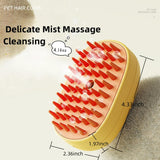 Steam pet brush for cat grooming